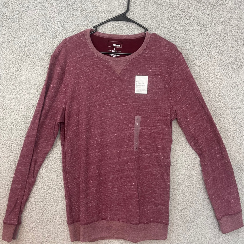 Sonoma Goods for Life Men's Size small Red‎ Heathered Crew Neck Pullover Sweater